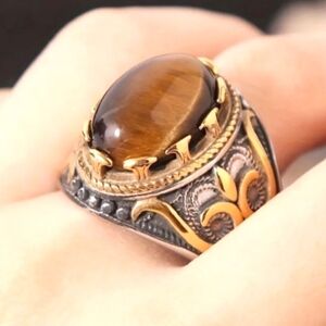 Gold and Brown Men's Ring Sz 10